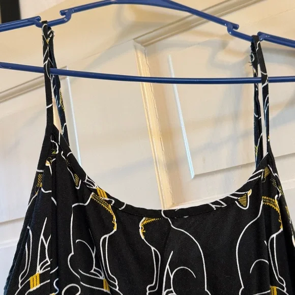 Black Dress with Cat Print - Picture 3 of 4